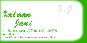 kalman jani business card